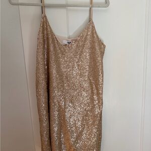 BB Dakota Champagne Sequin Mini Slip Dress